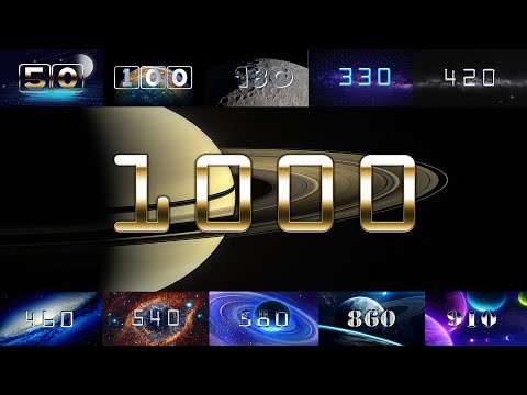 Numbers 1 to 1000 |5| 1000 seconds 16:40 Minutes | Números de 1 a 1000 Tema Universo | 1から1000までの数字