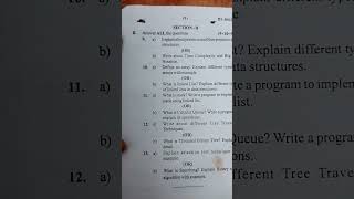 DATA STRUCTURE USING C 2sem bsc(mpcs) previous model paper