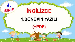4.Sınıf İngilizce 1.Dönem 1.Yazılı Pdf