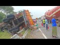 கொடைரோடு காமலாபுரம் சந்திப்பு சாலை பஸ் மீது லாரி மோதிய விபத்து