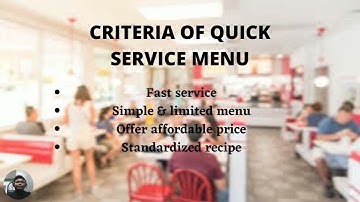 QUICK-SERVICE MENU. HTF552 MENU DESIGN AND ENGINEERING. VIDEO PRESENTATION