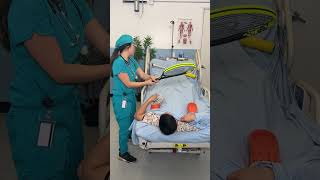 Smart patient changed his position to avoid hitting by evil nurse! #Shorts
