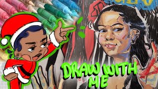 Draw portraits with me using paint markers