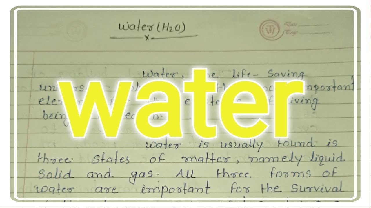 write an essay on use of water