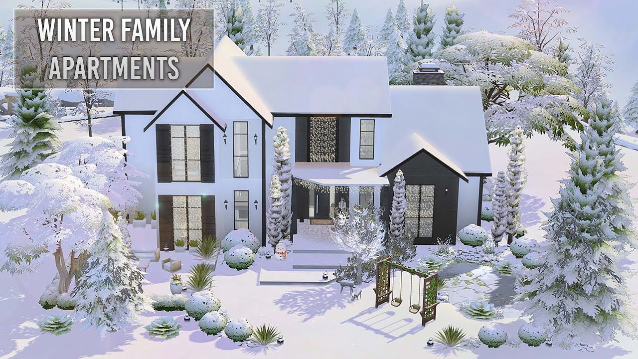 Winter Family Apartments 2-in-1 For Rent | No CC | The Sims 4 | Stop Motion