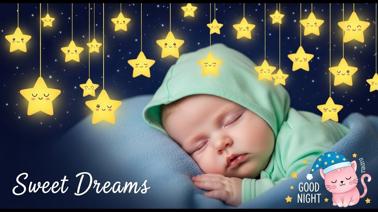 Baby Sleep Music💤Silent Sky Lullaby🌙Miracle Dream Rest💖Mozart & Brahms Lullabies