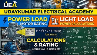 Electrical Power Estimation and installation :Power Load Calculation Of Motor Rating,Load Current