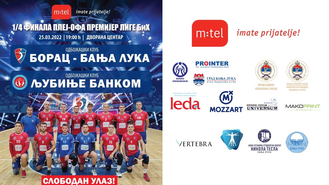 OK Borac vs OK Ljubinje Majstorica 1/4 finale Play off PLBiH sezona 2021/22