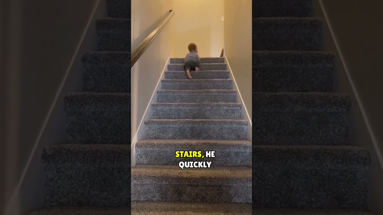 Little Boy's Unique Way of Coming Downstairs!🥰