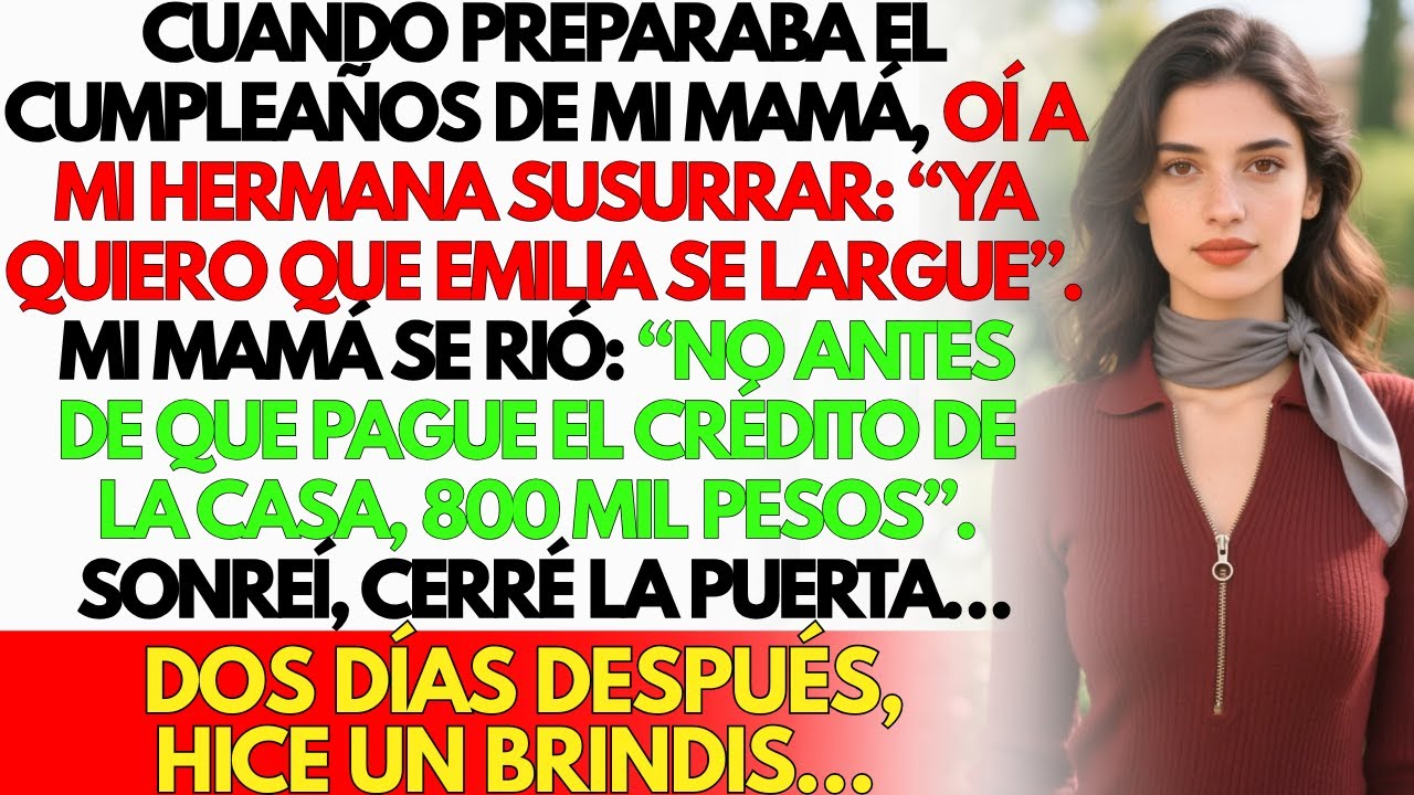 Oí a mi hermana susurrar: “Ya quiero que Emilia se largue”... Sonreí y cerré la puerta...