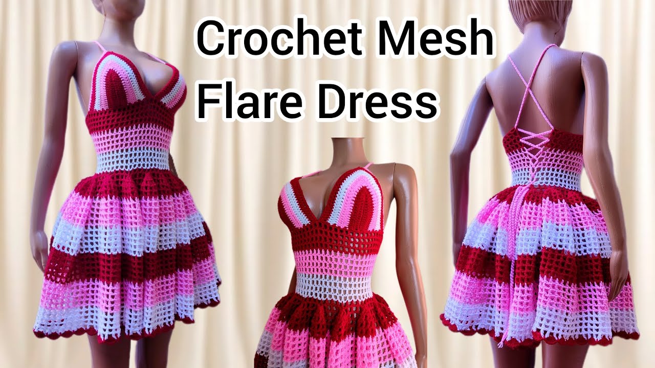 Crochet Mesh Flare Dress Tutorial  Beginner Friendly
