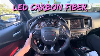 INSTALL LED CARBON FIBER STEERING WHEEL DODGE CHARGER