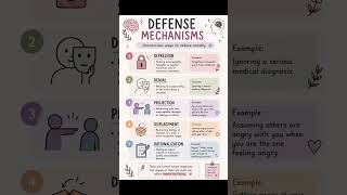 Learn important defense mechanisms for exams📚 #defensemechanisms #studynotes #freud #examprep #exam