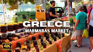 [4K] Walking Tour of Greece - MARMARAS MARKET - Sithonia - Chalkidiki - Travel Greece 2023