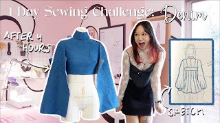 I did a *RANDOM* 1 Day Sewing Challenge✂️ (sketching, fabric shopping, and sewing in ONE day)!!