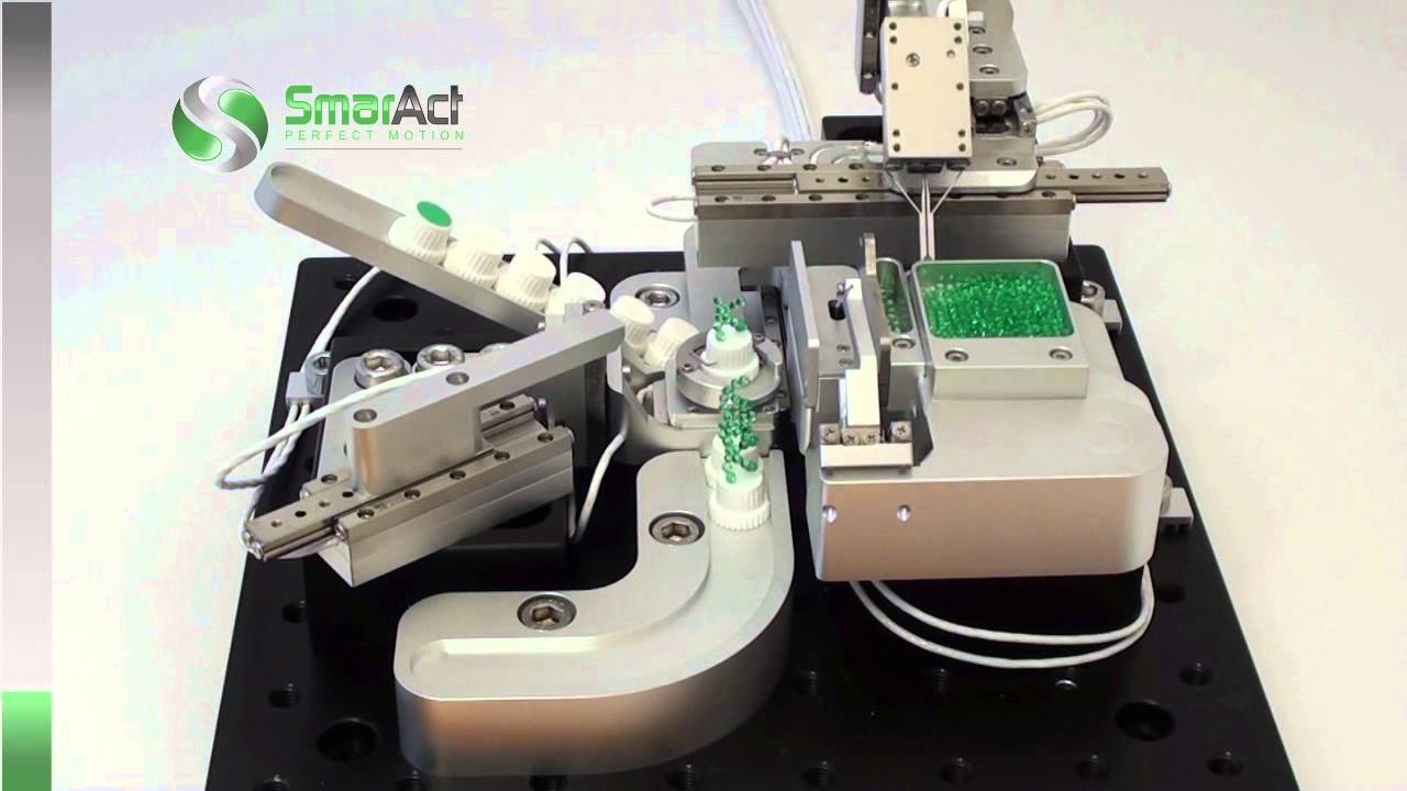 SmarAct Micro Assembly Demo Photonics WEST 2014 YouTube