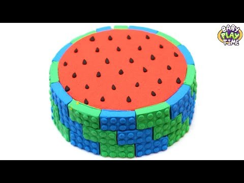 Learn Colors Rainbow Kinetic Sand Watermelon Cake Toys for Kids l baby play time
