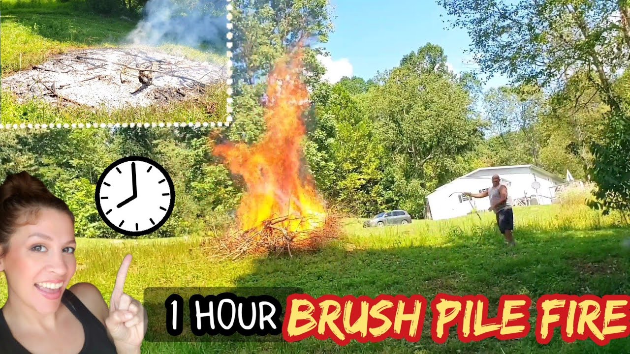 How To Safely Burn a Brush Pile in Under 1 Hour | Fire Timelapse - YouTube