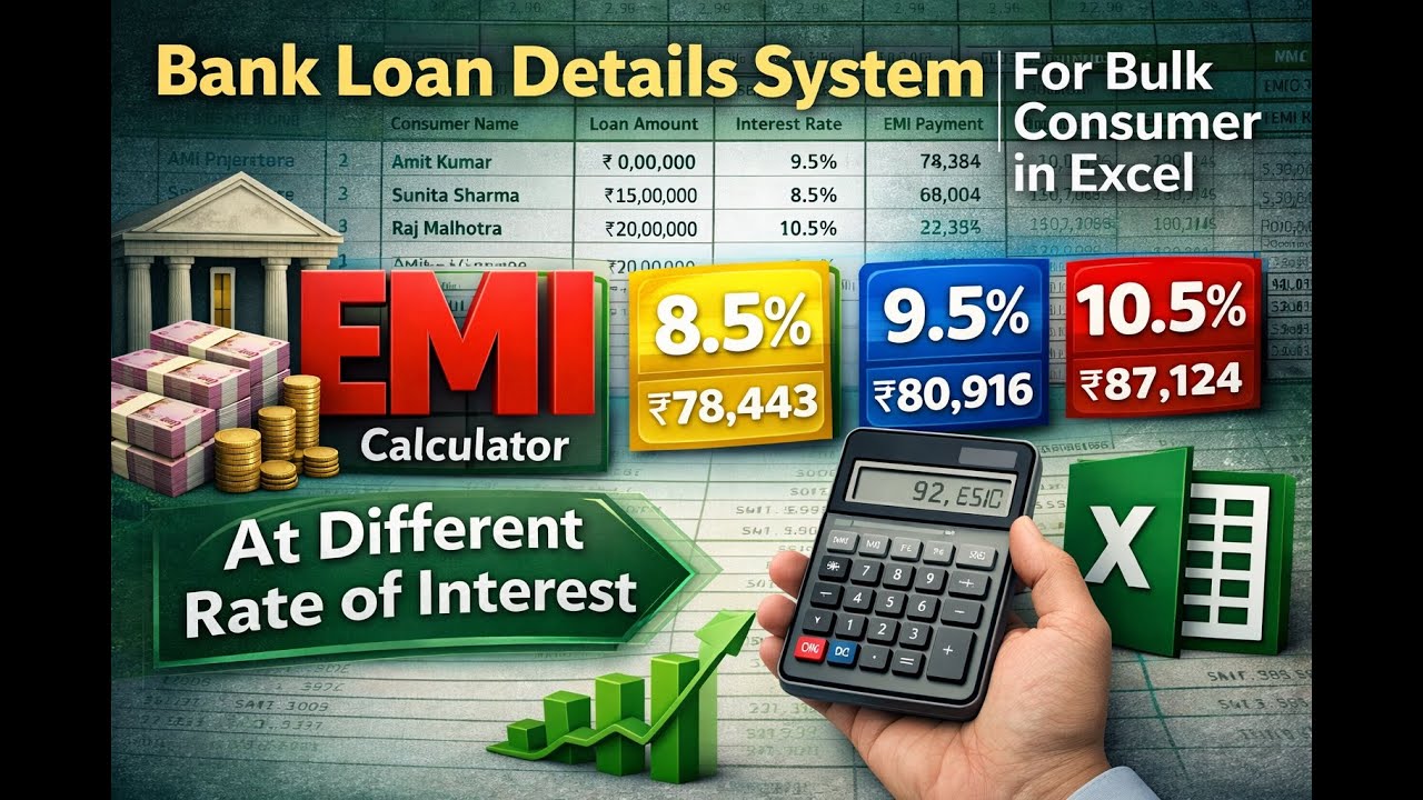 Bank Loan Detail System | For Bulk Consumers | In Excel