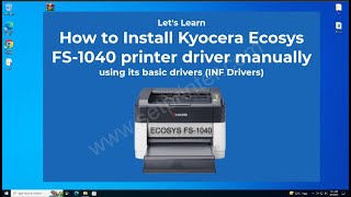 How to Install Kyocera Ecosys FS-1040 Printer Driver Manually Using Its Basic Driver on Windows