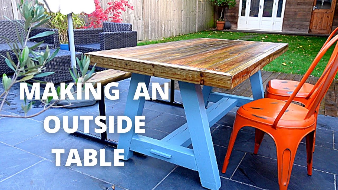 HOW TO MAKE AN OUTSIDE TABLE TOP YouTube