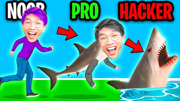 NOOB vs PRO vs HACKER In ANIMAL TRANSFORM RACE! (ALL LEVELS & ALL ANIMALS! *THICC SHARK*!?)