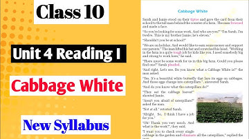 Class 10 English Unit 4 Reading I Cabbage White All Excercise Solution |  Work And Leisure