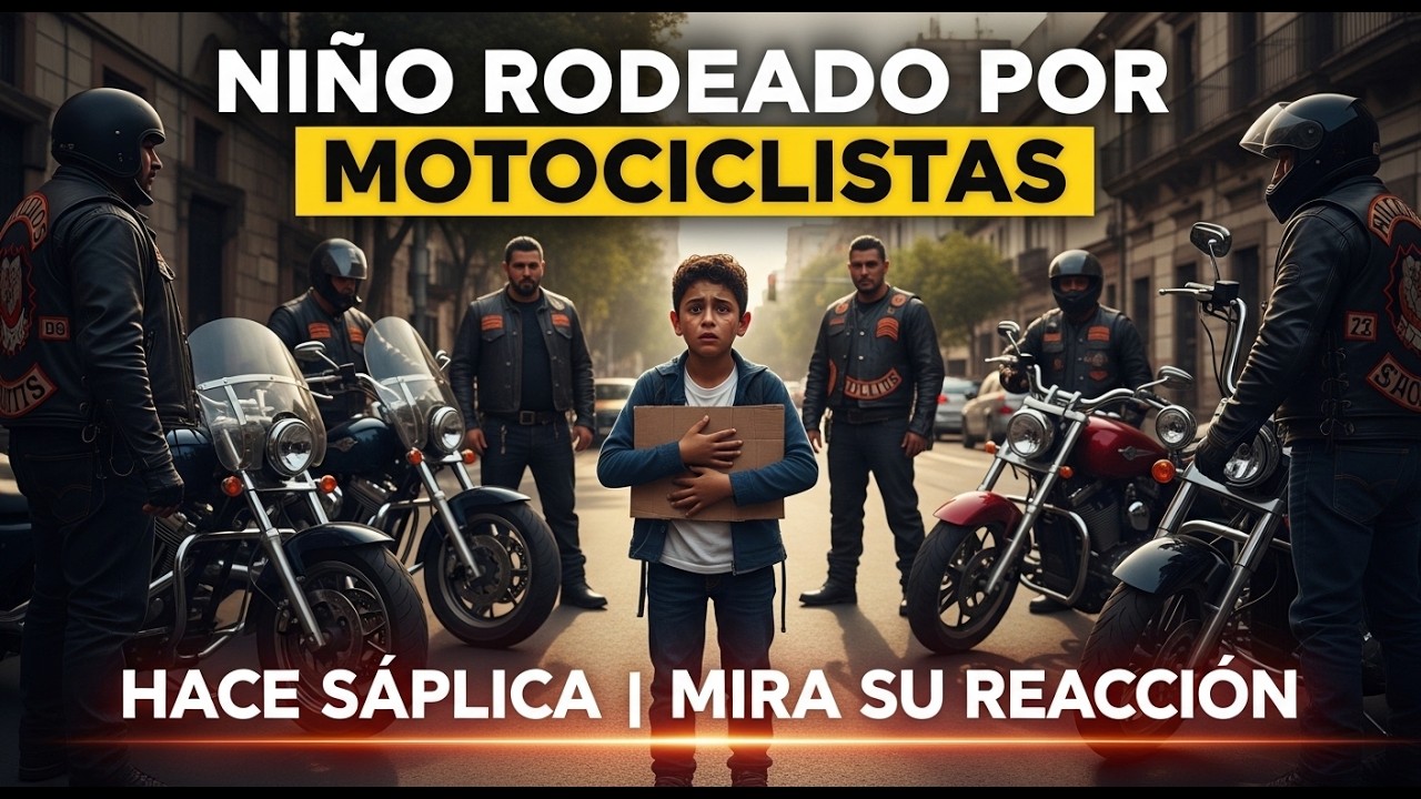 Niño rodeado por motociclistas de motoclub hace una súplica desesperada | Mira cómo reaccionaron