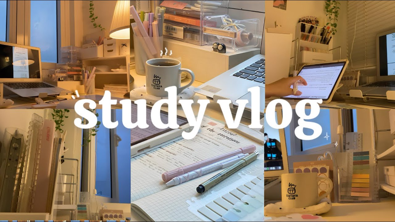 STUDY VLOG | lots of studying, coffee, study productive⟡ ݁₊ .✨