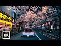 Tokyo Night Drive in Cherry Blossom Season 🌸 / 8K 60fps HDR / Relaxing Piano Music
