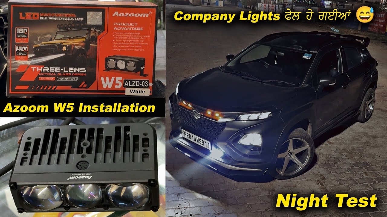 Fronx Headlights Modification🔥 // Azoom W5 Night Test⛳️