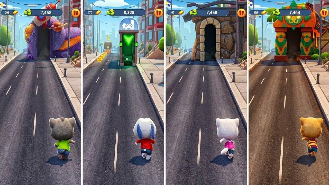 Talking Tom Gold Run: Talking Tom,Talking Hank,Talking Angela,Talking Ginger (Android/iOS) Gameplay