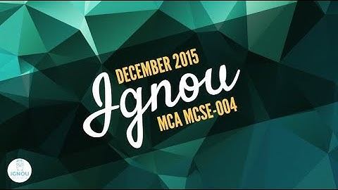 MCSE004 Numerical and Statistical Computing Dec2015 SQP MCA IGNOU #December2015 #mcse004 #mca #ignou