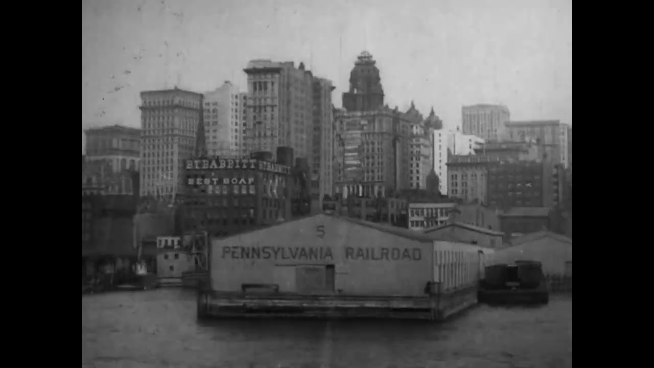 Skyscrapers Of New York City, From The North River (1903 Original Black & White Film)