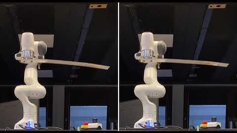 Vibration free beam handling with robot arm
