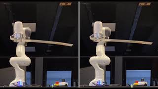 Vibration free beam handling with robot arm