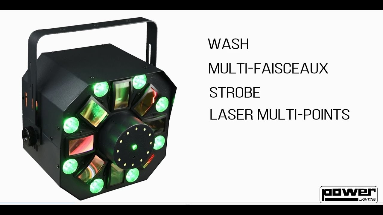 Jeux de lumière 4-en-1 : Multi-faisceaux,Wash, Strobe, Laser