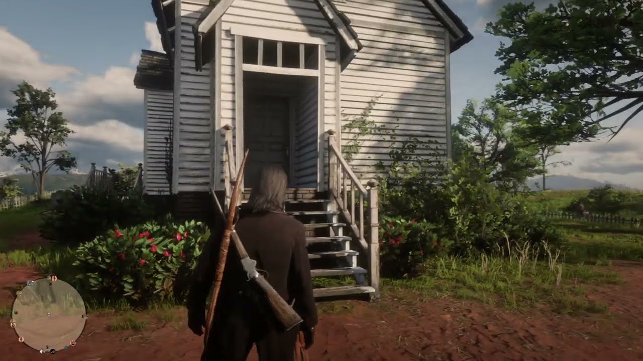 Red Dead Redemption 2 explorando uma igreja em Rhodes