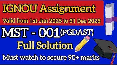 MST-001 (PGDAST) ignou assignment solution 2025 | Ignou assignment solution | Full solution | 2025