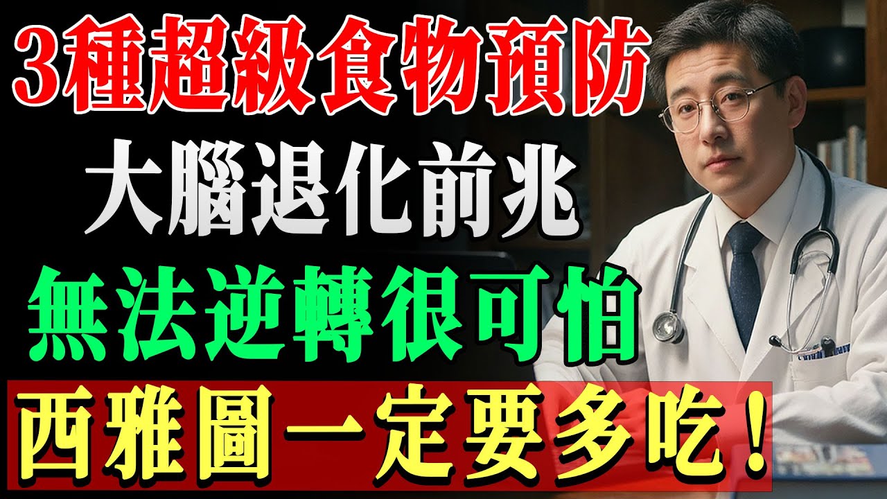大腦退化的恐怖前兆，90%的人都忽視了！這3種超級食物幫你預防失智，重拾大腦活力！