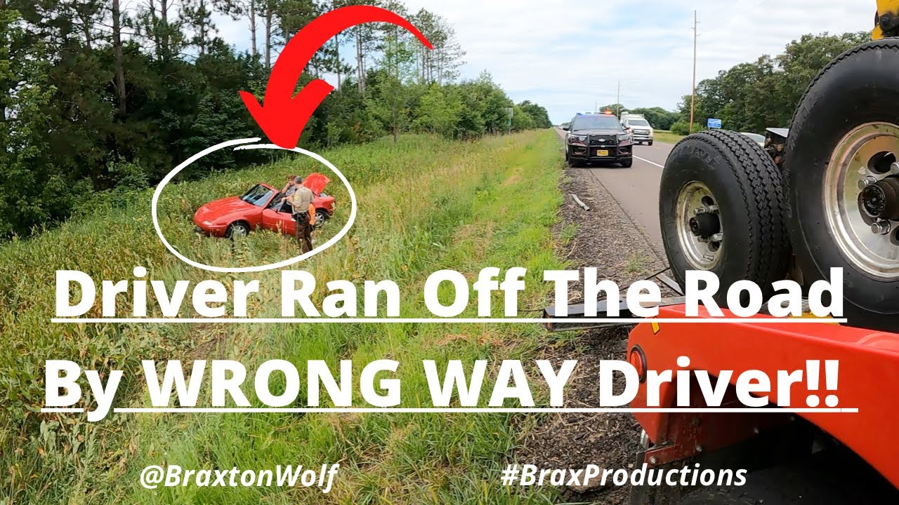 DRIVER GETS RAN OFF THE ROAD!!! (WRONG🚫WAY DRIVER) - YouTube