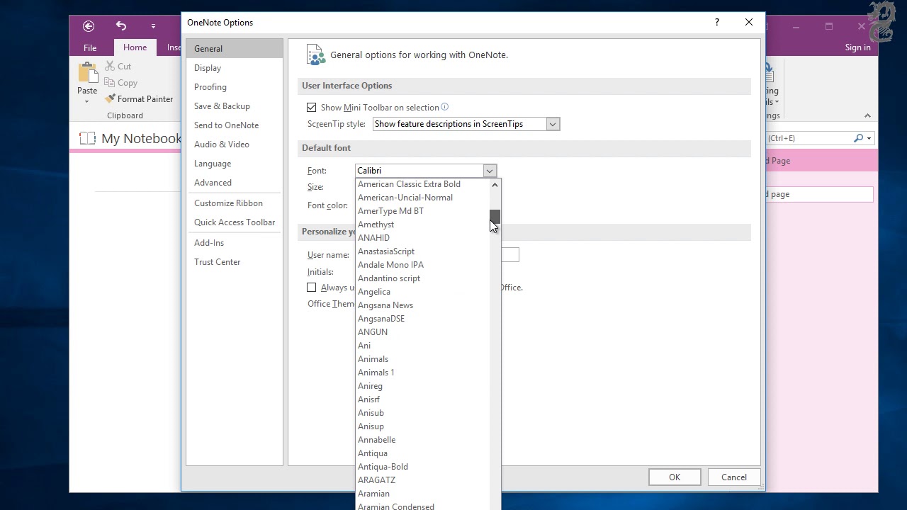 How To Change Default Font Size And Type In Onenote