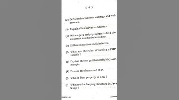 Bsc computer science,web technology, berhampur university 2023