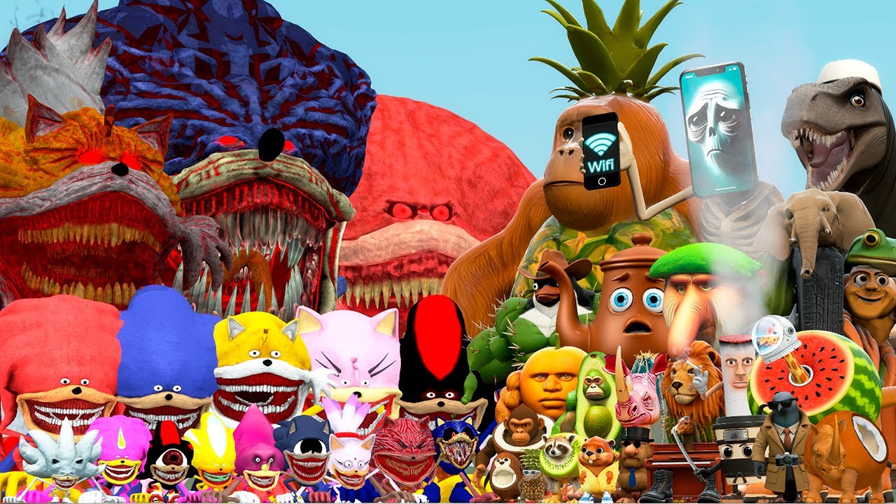 ALL CURSED SHIN SONIC TAPES VS ITALIAN AI BRAINROT MEMES (Garry's Mod)