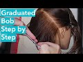 Comment couper un carr gradu  bob avec graduation  coupe de cheveux milongue tape par tape  salon 124