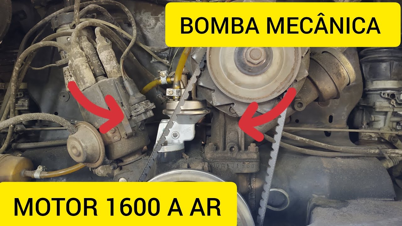 Como trocar a bomba de combustível mecânica do motor 1600 a ar Fusca Kombi Brasília TL Variant