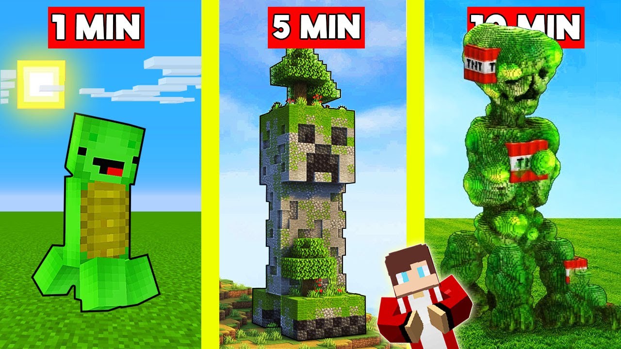 CREEPER Build Battle In Minecraft - NOOB VS PRO CHALLENGE - Maizen ...