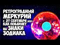 Ретроградный Меркурий с 27 сентября 2021 Как повлияет на Знаки Зодиака