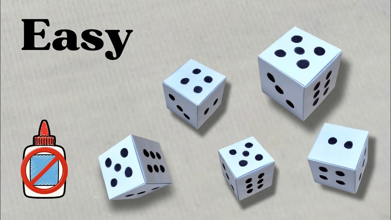 How to Make Paper Dice Without Glue 🎲 Easy Origami Dice Tutorial for ...