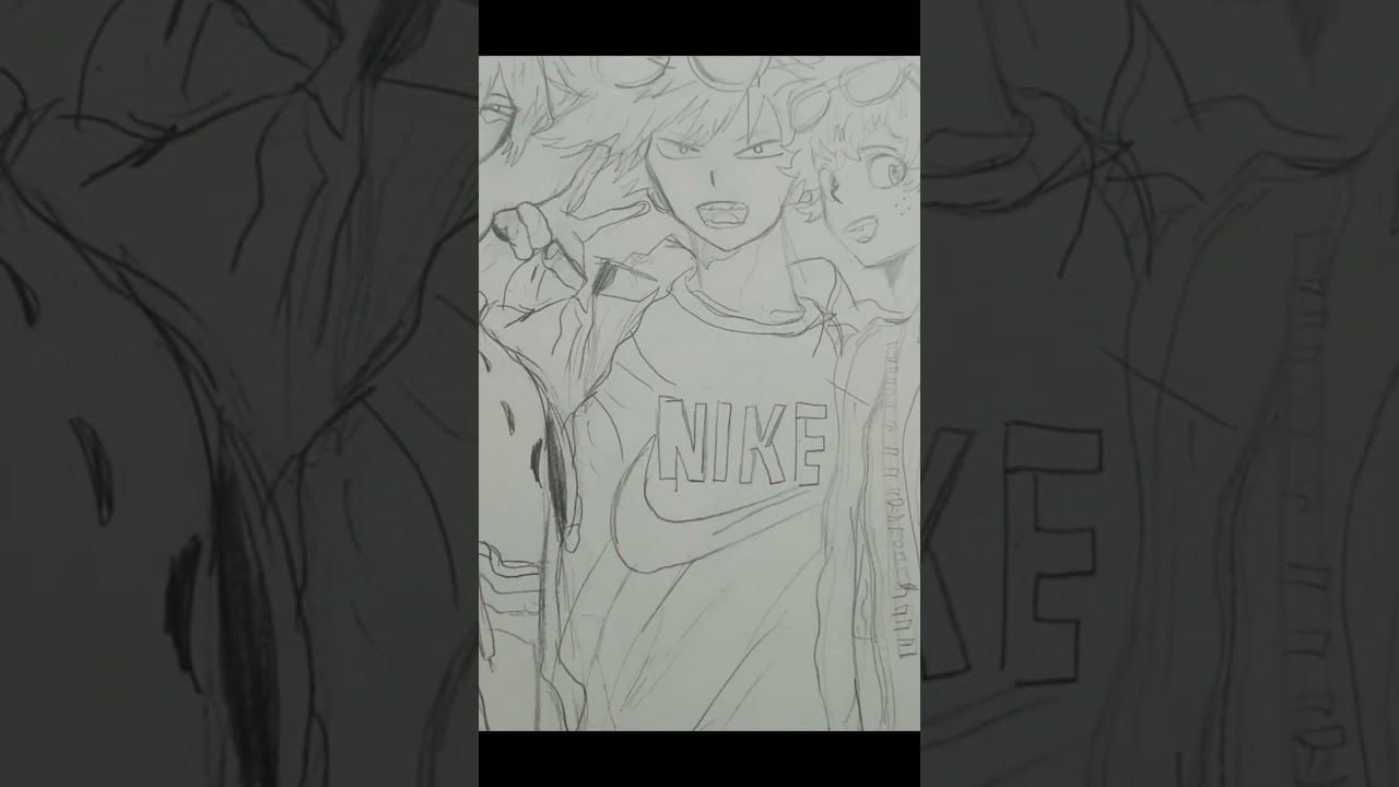 Drawing of shoto bakugo deku 